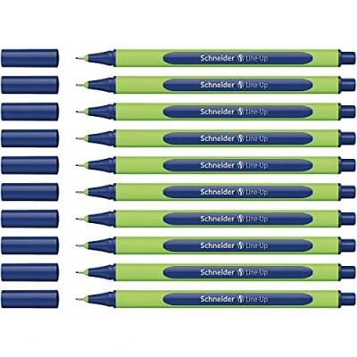 Afbeelding van Schneider Line Up Fineliner (lijndikte 0,4 mm, van biobased kunststof, bekroond met de blauwe engel) 10 stuks, mystic blue