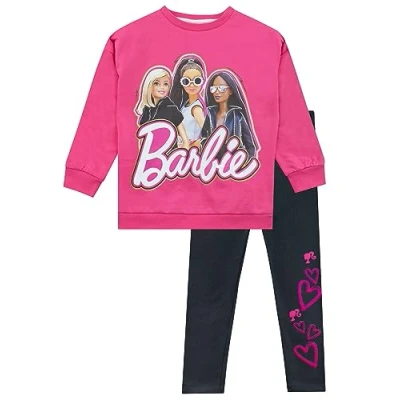 Afbeelding van Barbie set met sweatshirt en legging Co bestelset Outfit kledingsets voor meisjes 146 Officiële Barbies merchandise