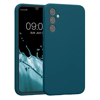 Afbeelding van kwmobile telefoonhoesje geschikt voor Samsung Galaxy A34 5G TPU backcover met siliconen coating Smartphone case in mat petrol