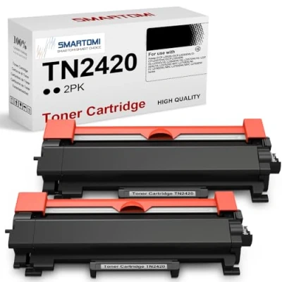 Afbeelding van SMARTOMI 2PK hoog rendement TN2420 TN2410 compatibele zwarte tonercartridges Brother gebruik HL L2350DW MFC L2710DW DCP L2530DW L2375DW L2510D L2370DN(met chip,3000 pagina&#039;s)