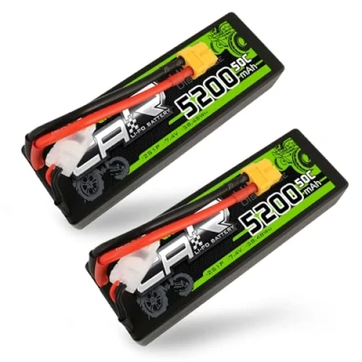 Afbeelding van OVONIC 2S Lipo accu 5200mAh 7.4V 50C hardcase met XT60 stekker voor 1/8 of 1/10 RC Car Trucks vliegtuig helikopter Auto Boot (2 stuks)