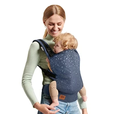 Afbeelding van Kinderkraft NINO CONFETTI Babydrager tot 20 kg 2 draagwijzen: buikdrager en rugdrager Bleuw