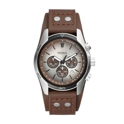 Afbeelding van Fossil CH2565 Coachman herenhorloge horloge BruinZilverkleur