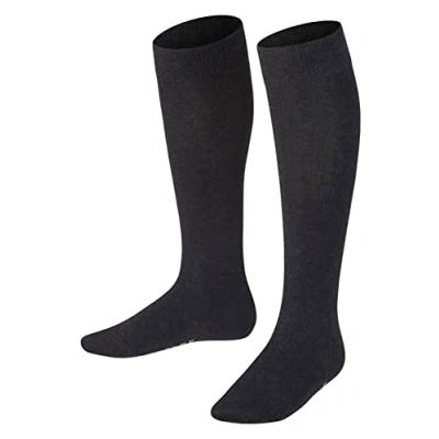 Afbeelding van FALKE Uniseks kind Kniekousen Family K KH Duurzaam Katoen Lang eenkleurig 1 Paar, Grijs (Anthracite Melange 3080) nieuw milieuvriendelijk, 23 26