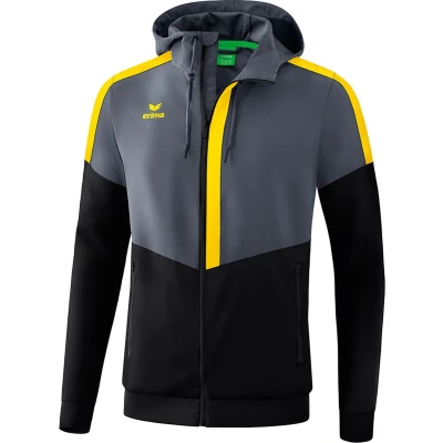 Afbeelding van Erima Squad tracktop jack met capuchon slate grey/zwart/geel