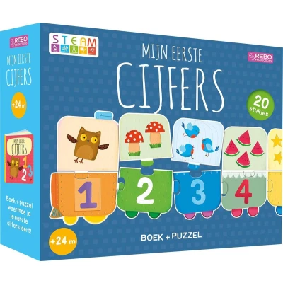 Afbeelding van Uitgeverij rebo mijn eerste cijfers boek en puzzel