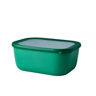 Afbeelding van Mepal Cirqula Multikom Rechthoekig Vershoudbakje &amp; Bewaardoos met Deksel 3000 ml Vivid Green
