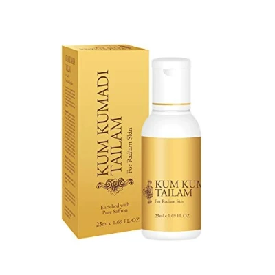 Afbeelding van 100% Ayurvedisch Kumkumadi Tailam controleert Acne, Rosacea, Puistjes en geeft stralende huid Verrijkt met Pure Saffraan 25ml