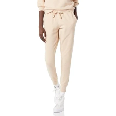 Afbeelding van Amazon Essentials Fleece joggingbroek voor dames (verkrijgbaar in grote maten), beige, XL