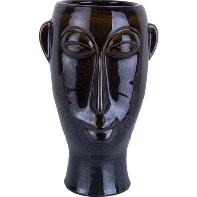 Afbeelding van Pt Bloempot Mask Long Donker Bruin 16,2x27,2cm