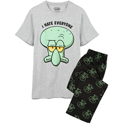 Afbeelding van SpongeBob SquarePants Mens Pyjama&#039;s Volwassenen Squidward PJS