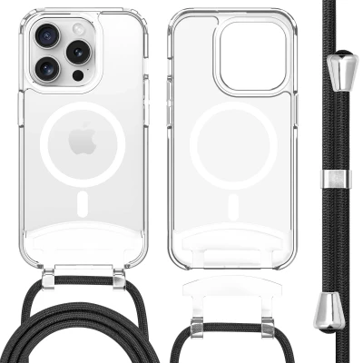 Afbeelding van Apple iPhone 15 Pro MagSafe Hoesje Kunststof iMoshion Koordhoesje/Hardcase/Backcover Transparant Telefoonhoesje