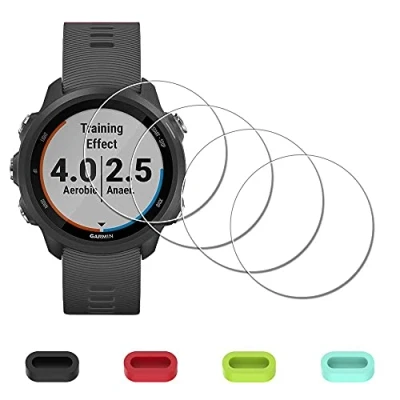 Afbeelding van iDaPro Displaybeschermfolie voor Garmin Forerunner 245 Music / smartwatch + 4 delige oplaadaansluiting, 9H hardheid gehard glas, displaybeschermfolie, eenvoudige installatie, stuks