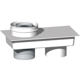 Afbeelding van Burgerhout adapterbak PP Ø 80/80 &gt; 60/100 mm h.o.h. 120