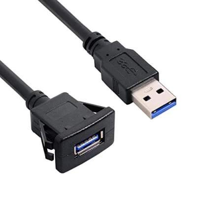 Afbeelding van Cablecc 1 m Waterdichte USB 3.0 Extension Klink Mount Auto AUX Kabel voor Dashboard Panel (Single 3.0)