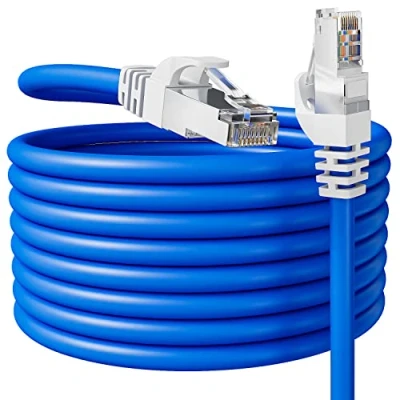 Afbeelding van Internet Kabel 20m, Cat6a Hoge snelheids Netwerkkabel 20 meter, Extra Lange Ethernet Buiten Weerbestendig, Gigabit internetverbinding Installeren, RJ45 FTP LAN voor Switch, Modem, Router