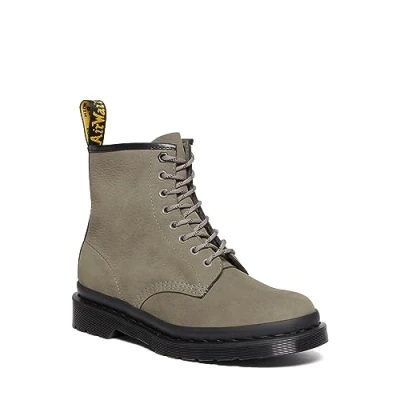 Afbeelding van Dr. Martens 8 Eye Boot, springlaarzen voor volwassenen, uniseks, Nikkel Grey Milled Nubuck Wp, 43 EU