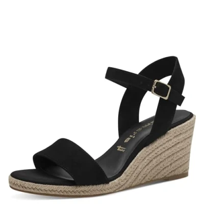 Afbeelding van Tamaris Espadrilles, Dames, Maat: 42, Black Textiel/ synthetisch