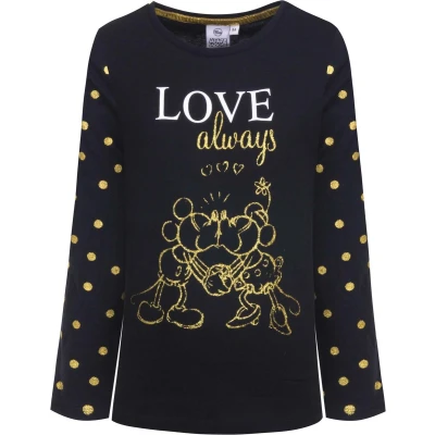 Afbeelding van Disney Minnie Mouse longsleeve zwart/goud maat 110/116
