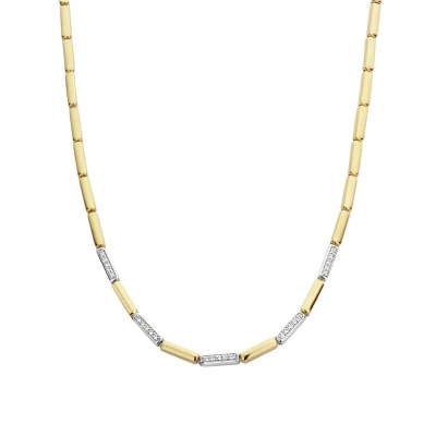 Afbeelding van TI SENTO Milano 3997ZY Ketting zilver zirconia goud en zilverkleurig wit 42 cm