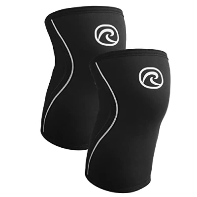 Afbeelding van Rehband 5mm kniebandage krachtsport, voor Cross Fit &amp; zware training, kniebeschermer van 5 mm neopreen, in vele kleuren en maten, unisex, Kleur:Zwart 1 Paar, Maat:L