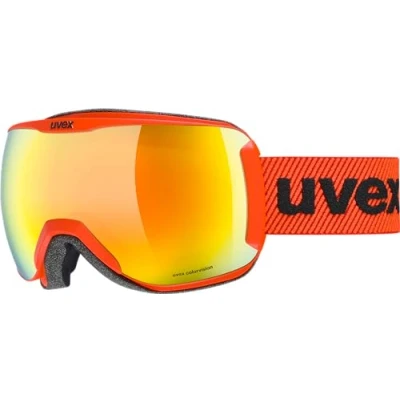 Afbeelding van uvex downhill 2100 CV skibril voor dames en heren contrastverhogend vervormings &amp; condensvrij fierce red/orange green one size