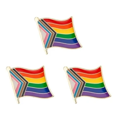 Afbeelding van Progress Pride Vlag Metalen Badge Revers Pin Broche 3pcs