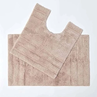 Afbeelding van Homescapes badmattenset 2 stuks Spa Surpreme Beige