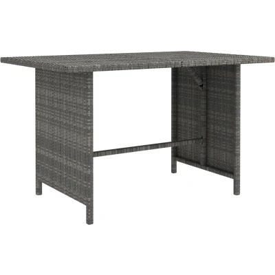 Afbeelding van Tuintafel 110x70x65 cm poly rattan grijs