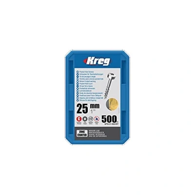 Afbeelding van KREG® Zink Pocket Hole Schroeven 25mm/1.00&quot;, 7 Grove Draad, Pan Head, 500 Count