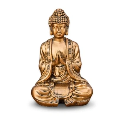 Afbeelding van Zen&#039;Light Boeddhabeeld Gold Meditatie Zen en Feng Shui decoratief beeldje Brengt spiritualiteit in je huis een ontspannende sfeer geluksbrenger standbeeld hoogte: 12 cm