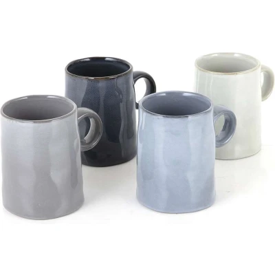 Afbeelding van Beker, Mok, Set van 4 Stuks, 325 ML, Rustiek Effect, Keramiek Barbary &amp; Oak Relic