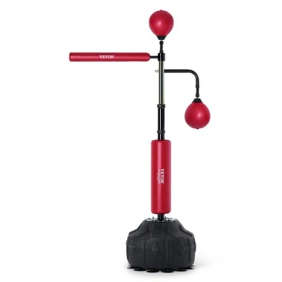 Afbeelding van VEVOR Boxing Speed ​​Trainer, bokszak met standaard, reflexbokszak voor tieners en volwassenen, in hoogte verstelbare vrijstaande bokszakset handschoenen, workout speedbag training rood