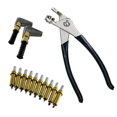 Afbeelding van AB Tools Cleco Tijdelijke Bevestigingsmiddelen 3/16&quot; Klinknagels Pins (10) Tang En 2 Metalen Randklemmen