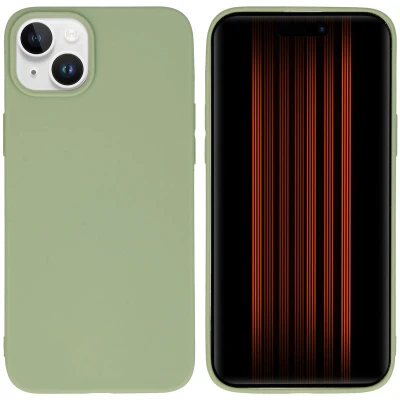Afbeelding van Apple iPhone 15 Plus Hoesje Siliconen en TPU (zacht) iMoshion Softcase/Backcover Groen Telefoonhoesje
