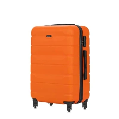 Afbeelding van OCHNIK Cabinekoffer, 72 x 47 29 cm, harde koffer, reiskoffer met 4 wielen, middelgroot, trolley, handbagage, duurzaam, ABS, numerieke vergrendeling, oranje, Medium