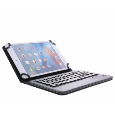 Afbeelding van Tablethoes met toetsenbord Bluetooth Keyboard Bookcase van Smartphonehoesjes.nl Zwart Kunstleder