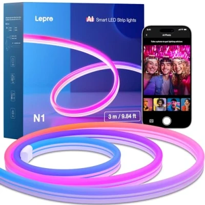 Afbeelding van Neon ledstrip, 3 m, bediening Alexa, Google assistent