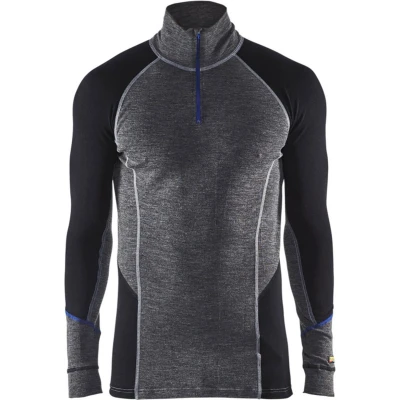 Afbeelding van Blaklader Onderhemd Merino met rits WARM 4899 1732 Medium Grijs/Zwart S