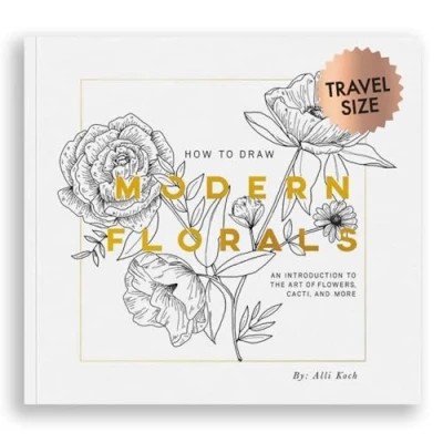 Afbeelding van How To Draw Modern Florals (Mini): A Pocket Sized Road Trip Book (Christmas Stocking Stuffer Edition): 8