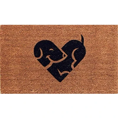 Afbeelding van Coco &amp; kokos deurmat antislip dikke premium kwaliteit rubberen rug milieuvriendelijk binnen outdoor zwaar puppy hond huisdier thema entree 45 x 75 cm (puppy love)