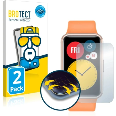 Afbeelding van BROTECT Screenprotector voor Huawei Watch Fit Folie Beschermfolie transparant volledig dekking (2 Stuks)