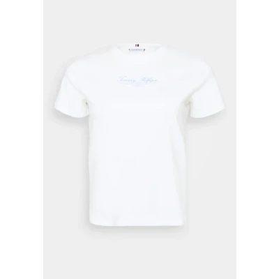 Afbeelding van Tommy Hilfiger Curve Script TEE Tshirt print, Dames, Maat: 50, Ecru