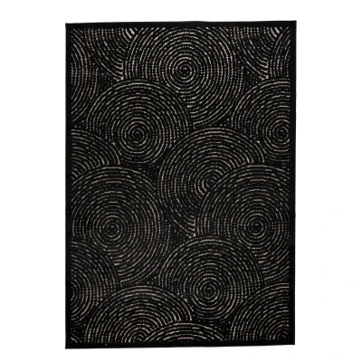Afbeelding van Dutchbone Dots vloerkleed 170x240 cm zwart Stof