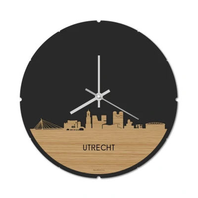 Afbeelding van Skyline Klok Rond Utrecht Bamboe
