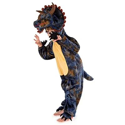 Afbeelding van PRETEND TO BEE Triceratops dinosaurus verkleedkostuum voor kinderen, officieel natuurhistorisch museum, onesie, 7 9 jaar