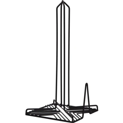 Afbeelding van Metalen keukenrolhouder zwart vierkant L15 x B15 H32 cm Keukenrolhouders