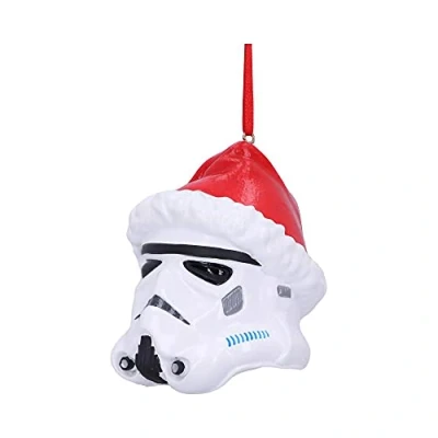 Afbeelding van Nemesis Now Star Wars Stormtrooper met Kerstmuts Hangend Ornament Kerstbal 8.3cm