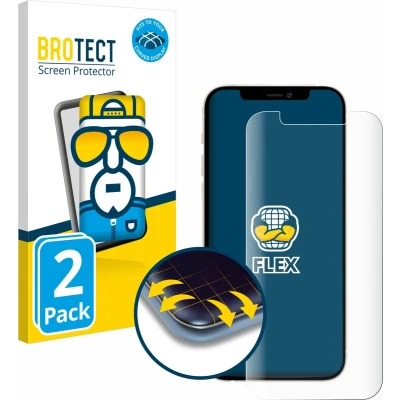 Afbeelding van BROTECT Screenprotector voor Apple iPhone 12 Pro Folie Beschermfolie transparant volledig dekking (2 Stuks)