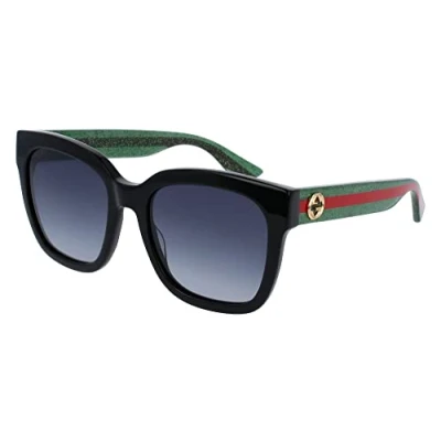 Afbeelding van Gucci GG0034SN Black Green/Grey Shaded 54/20/140 Dames Zonnebrillen